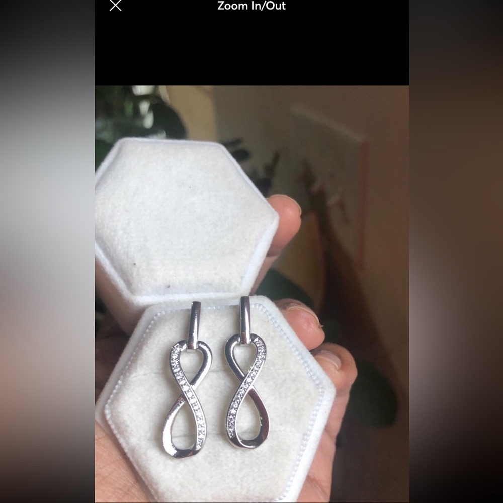 - Gorgeous Infinity Loop Earrings - Silver Plated… - image 6